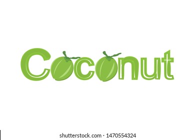 illustration of coconut logo template design.