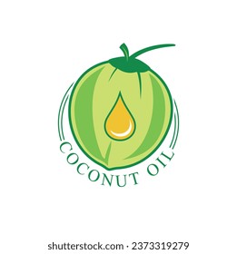 illustration of coconut oil, vector art.