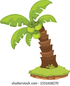 illustration of coconut palm tree isolated on white background vector