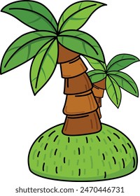 ilustración de palmera de coco aislado en Vector de fondo blanco