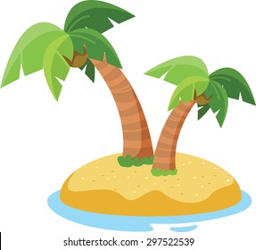 illustration of coconut palm tree on white background