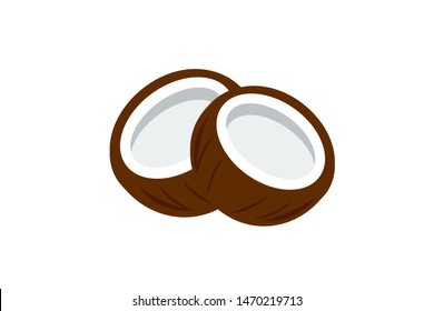 Illustration Coconut Shell Icon Stock Vector (royalty Free) 1470219713 