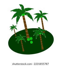 illustration of a coconut tree on a white background