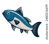 illustration of a cod fish on white