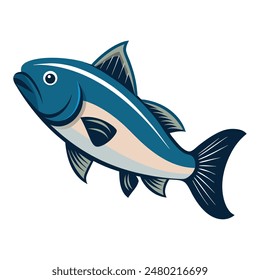 illustration of a cod fish on white