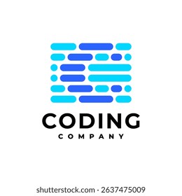An illustration of a coding-themed shape forming the letter C. A logo template suitable for technology-related industries.