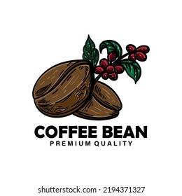 illustration of a coffee bean hand drawn vector