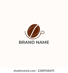 ILLUSTRATION COFFEE BEAN LOGO DESIGN VECTOR GOOD FOR COFFEE SHOP, BRAND COFFEE
