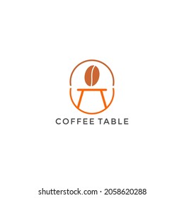 ILLUSTRATION COFFEE BEAN WITH TABLE LOGO ELEMENT TEMPLATE DESIGN VECTOR