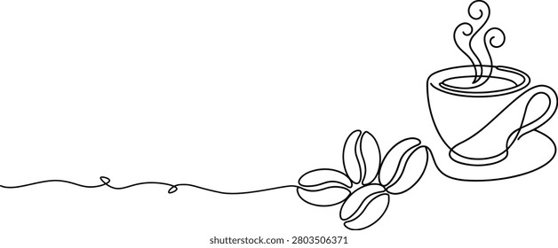 Illustration of coffee bean transforming into an espresso cup, cafe branding vector, hand drawn outline vector illustration.