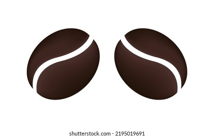 illustration of coffee beans with mesh technique on a white background