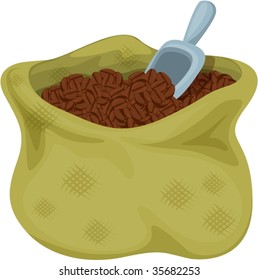 illustration of coffee beans on white