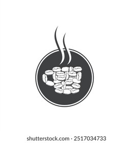 Ilustración de granos de café, Arte vectorial.