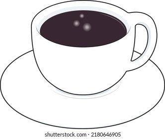 Ilustración del café preparado en una taza