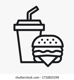 illustration of the coffee and burger icon for take away service