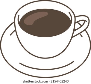 Illustration of coffee in a coffee cup