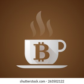 Illustration of a coffee cup with a bitcoin sign