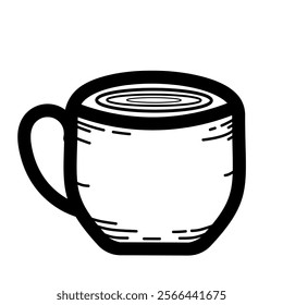 illustration of coffee cup and black drink cup