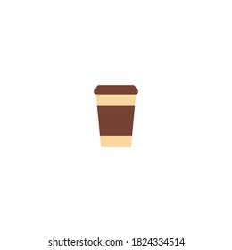 Icono plano de ilustración de una copa de café - Ilustración de icono plano - Ilustración de comida rápida - Símbolos, iconos, emoticonos, pegatinas Set.