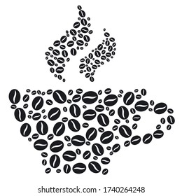 illustration of the coffee cup image laid out of coffee beans