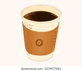 Ilustración de la taza de café vector aislado