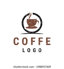 Illustration coffee cup logo vector for cafe and restaurant, vintage style, drink label