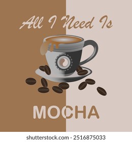 Illustration of a coffee cup with mocha flavor