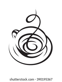 Abbildung einer Kaffeetasse mit Dampf