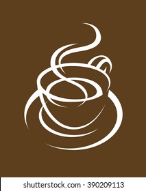 illustration of coffee cup with steam