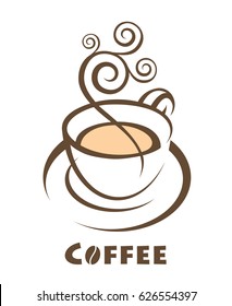 illustration of coffee cup with steam