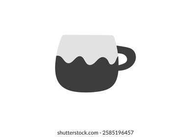 Illustration of a coffee cup with a wave pattern