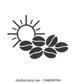 ilustración del secado natural del café 