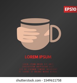 illustration of coffee flat logo