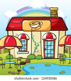 Illustration of a coffee house