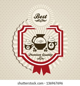 illustration of coffee icons and labels, coffee illustration, vector illustration