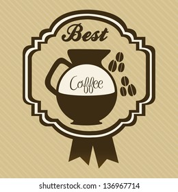 illustration of coffee icons and labels, coffee illustration, vector illustration