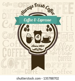 illustration of coffee icons, coffee illustration, vector illustration
