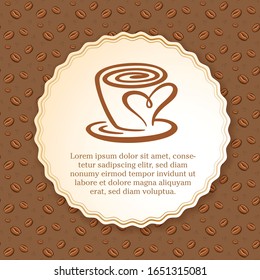 Illustration of coffee label. Vector.