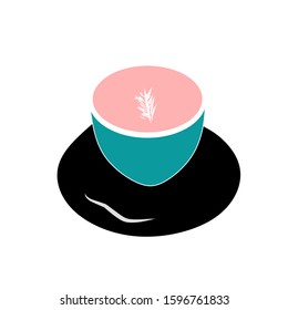 Illustration of coffee latte in a cup