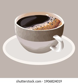 ilustración de un café con muchas burbujas en él