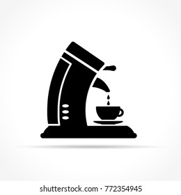Illustration of coffee machine icon on white background