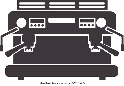 illustration of Coffee Machine Maker icon vector with 4 cups 