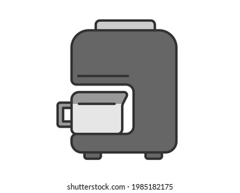 Illustration of a coffee maker for kitchen goods.