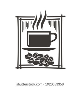 ilustración de café y taza, ilustración para toma de café.