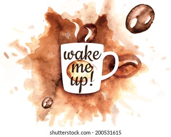 Illustration of coffee mug with coffee splash