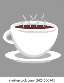 Ilustración de una taza de café en vector, arte, dibujo, bebida.