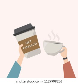 Illustration of coffee on the go