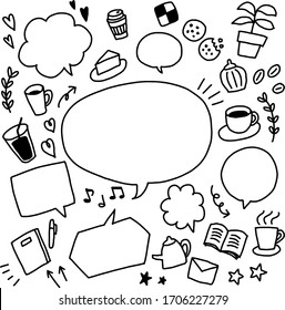 
Illustration von Kaffee mit Sprachblase