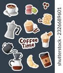 illustration of coffee sticker set
