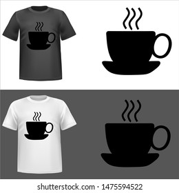 illustration of coffee, sticker,tshirt print, vector illustration